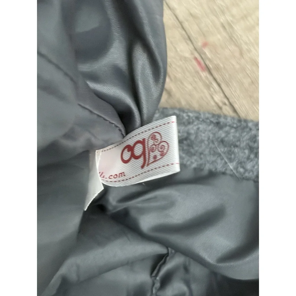 Our Generation OG Doll Gray Winter Coat Wool Peacoat Belt Retired Clothes